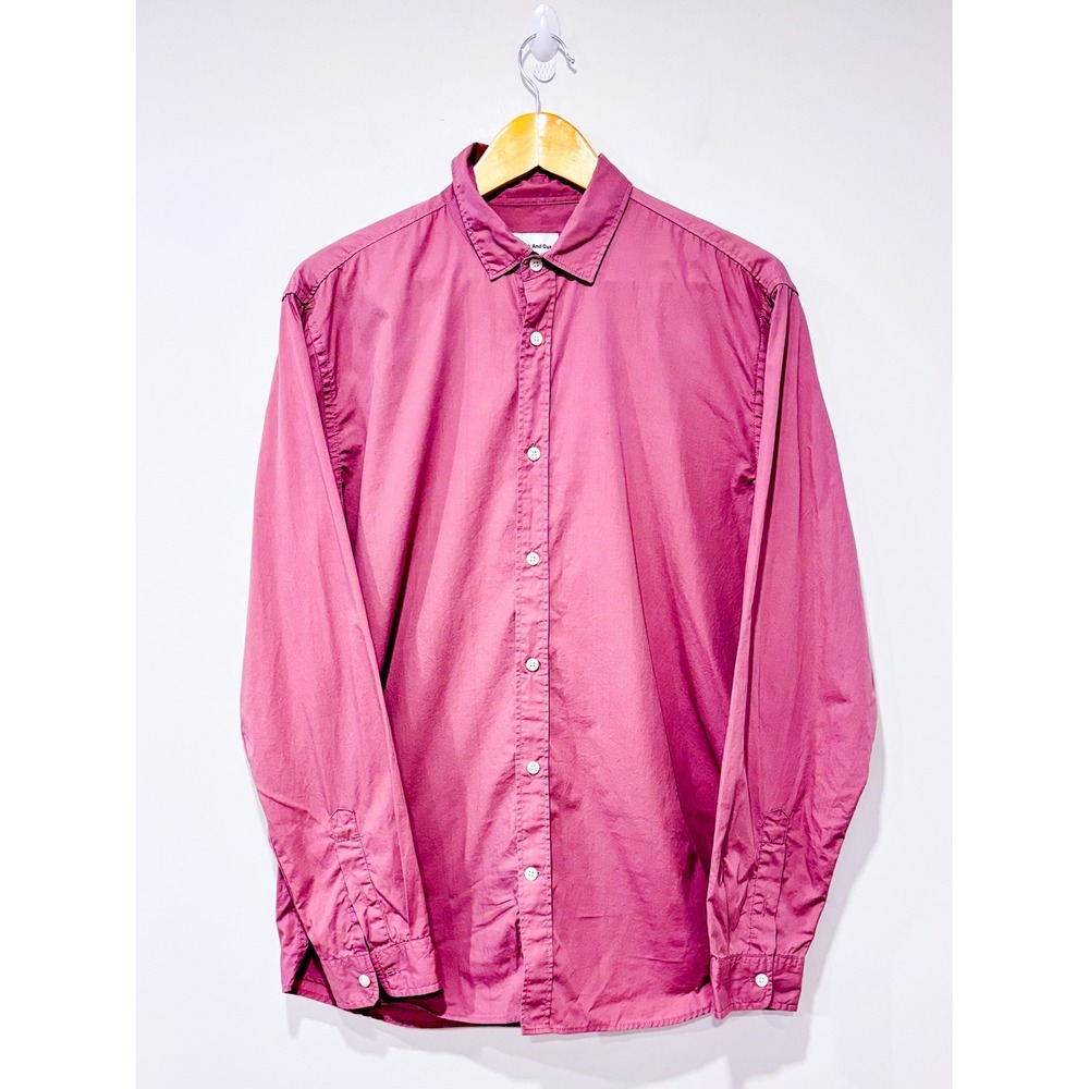 FRANK & OAK Mauve button-up shirt | Cotton casual | Medium